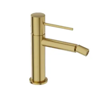 Baterie bideu din alama sanitara, auriu periat, pipa fixa 13 cm,  LaVita Verdi imagine