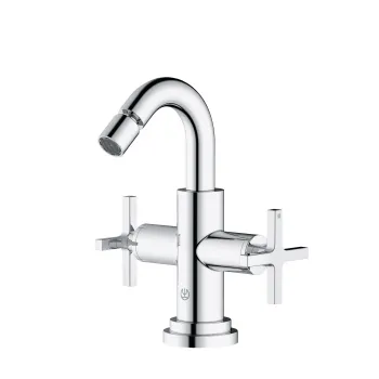 Baterie bideu dubla comanda Kludi Nova Fonte ventil inclus, manere cruce, crom lucios imagine