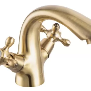 Baterie bideu FDesign Lacrima, dubla comanda, ventil click-clack inclus, bronz periat imagine