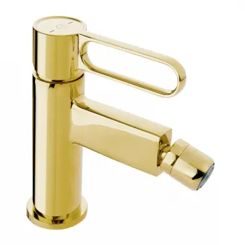 Baterie bideu FDesign Zaffiro cu ventil, auriu lucios imagine
