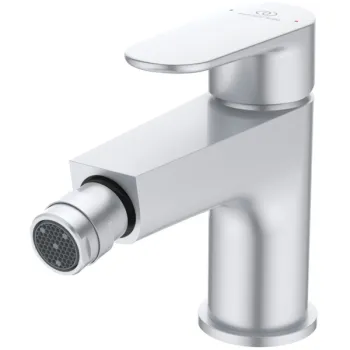 Baterie bideu Ideal Standard Cerafine O argintiu mat cu ventil click-clack inclus BD716SI imagine