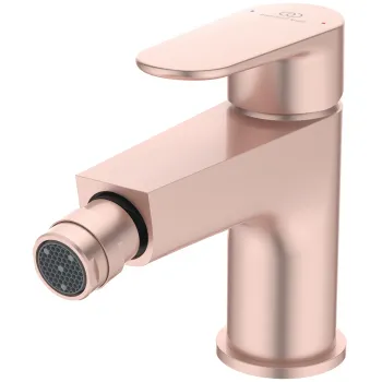 Baterie bideu Ideal Standard Cerafine O rose mat cu ventil click-clack inclus imagine