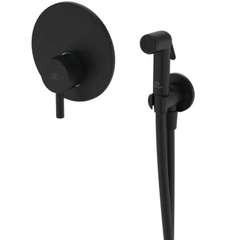 Baterie bideu incastrata, cu dus, furtun si suport, negru mat, Ideal Standard IdealSpray imagine