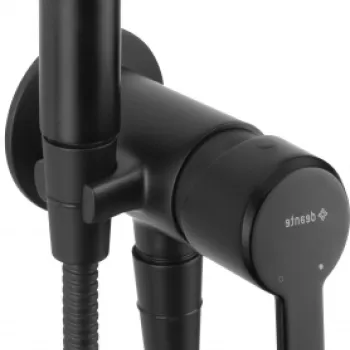 Baterie bideu incastrata cu para de dus culoare negru mat Deante, Arnika imagine