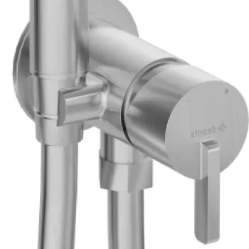 Baterie bideu incastrata cu para de dus culoare otel slefuit Deante Silia imagine