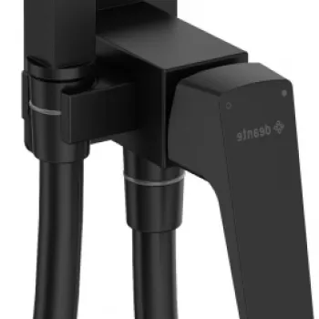 Baterie bideu incastrata cu para de dus, negru, Deante Blur imagine
