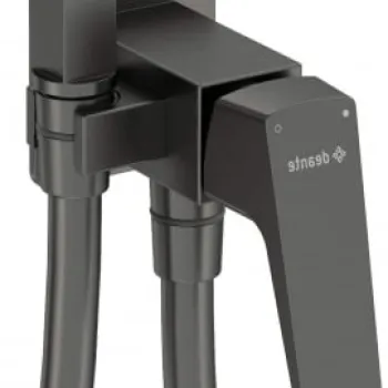 Baterie bideu incastrata cu para de dus, titan, Deante Blur imagine
