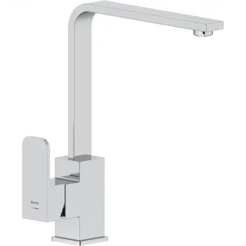 Baterie bucatarie crom lucios cu monocomanda Cersanit Yugo imagine