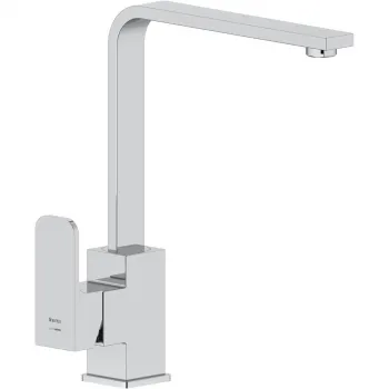 Baterie bucatarie crom lucios cu monocomanda Cersanit Yugo imagine