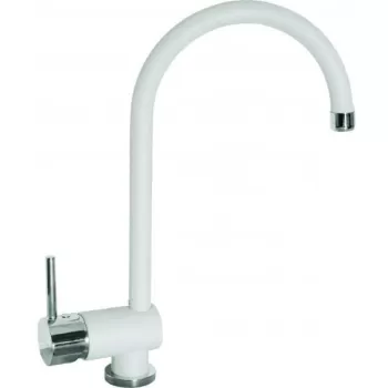 Baterie bucatarie cu pipa pivotanta alb mat Alveus Arc 110 imagine