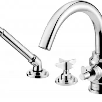 Baterie cada baie cu para de dus crom Deante, Temisto imagine