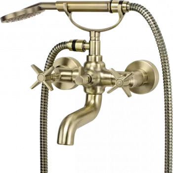 Baterie cada baie cu para de dus culoare bronz Deante, Temisto imagine