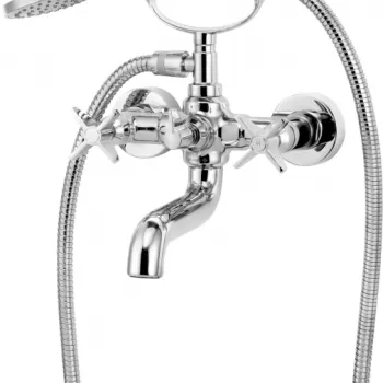 Baterie cada baie cu para de dus culoare crom Deante, Temisto imagine