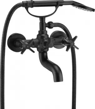 Baterie cada baie cu para de dus culoare negru Deante, Temisto imagine