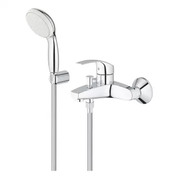 Baterie cada crom cu para si furtun dus Grohe Eurosmart imagine