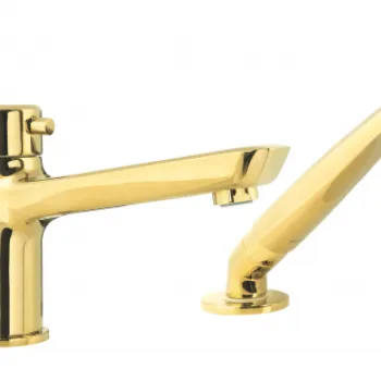 Baterie cada cu 3 orificii Deante Arnika auriu lucios imagine