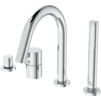 Baterie cada cu 4 orificii Ideal Standard Joy crom lucios, montare pe cada imagine