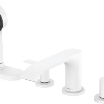 Baterie cada culoare alb mat cu 4 orificii si sBox, Hansgrohe Vivenis imagine