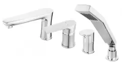 Baterie cada culoare crom cu 4 orificii Ferro, Algeo Square imagine