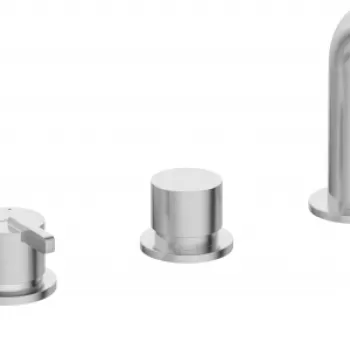 Baterie cada culoare otel slefuit cu 4 orificii, montare pe cada, Deante Silia imagine