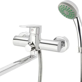 Baterie cada-dus Deante Tubo cu set de dus, crom lucios imagine