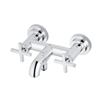 Baterie cada-dus dubla comanda Kludi Nova Fonte, manere cruce, crom lucios imagine