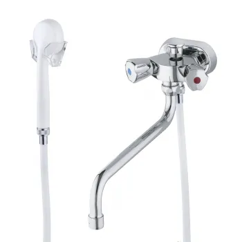 Baterie cada-dus dubla comanda Kludi Standard cu set de dus, crom lucios imagine