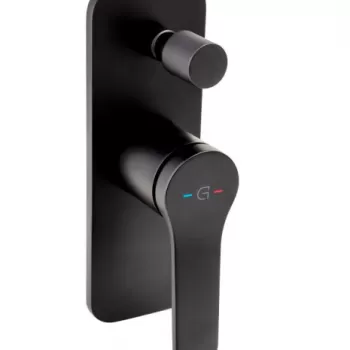 Baterie cada - dus incastrata FDesign Seppia, corp incastrat inclus, negru mat imagine