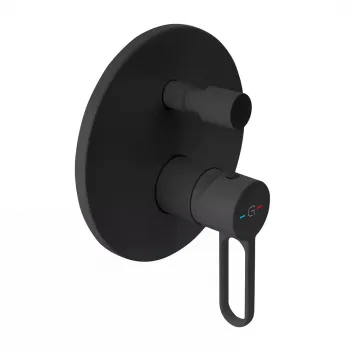 Baterie cada - dus incastrata FDesign Zaffiro, corp incastrat inclus, negru mat imagine