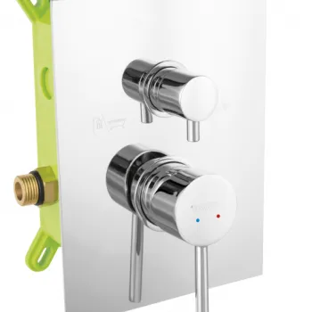 Baterie cada-dus incastrata Ferro Fiesta, 3 functii, corp incastrat inclus, crom lucios imagine