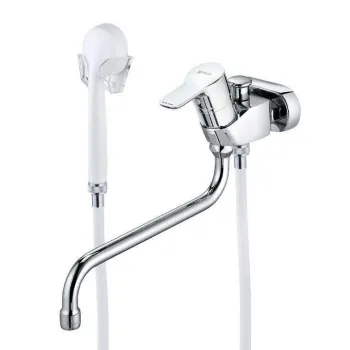 Baterie cada-dus Kludi PureEasy cu set de dus inclus, crom lucios imagine