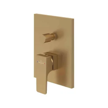 Baterie cada-dus, montaj incastrat, auriu periat,  VilleroyBoch Architectura Square imagine