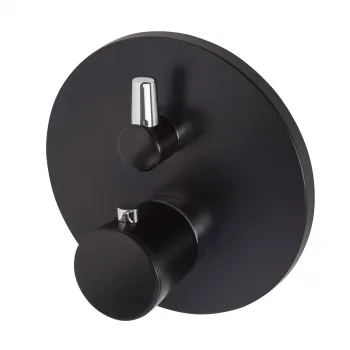 Baterie cada-dus termostatata incastrata Kludi Balance pentru corp ingropat negru mat crom imagine