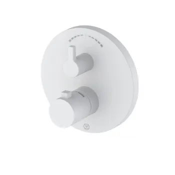 Baterie cada-dus termostatata incastrata Kludi Nova Fonte pentru corp ingropat alb mat imagine