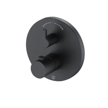 Baterie cada-dus termostatata incastrata Kludi Nova Fonte pentru corp ingropat negru mat imagine