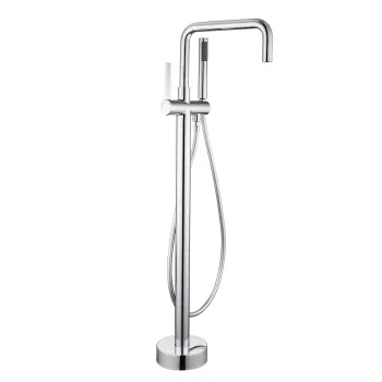 Baterie cada freestanding crom lucios, pipa pivotanta 360 de grade Foglia Gobi imagine