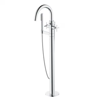 Baterie cada freestanding Kludi Nova Fonte, manere cruce, crom lucios imagine