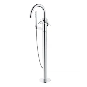 Baterie cada freestanding Kludi Nova Fonte, manere stea, crom lucios imagine