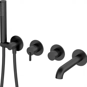 Baterie cada incastrata culoare neagra cu 4 orificii Deante Silia imagine