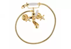 Baterie cada sau dus culoare auriu lucios cu set de dus Kludi Adlon 514414520 imagine