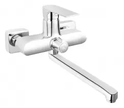 Baterie cada sau dus culoare crom Algeo Square, cu pipa lunga Ferro imagine