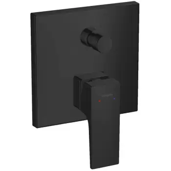 Baterie cada sau dus, culoare negru mat, Metropol, patrata, Hansgrohe imagine