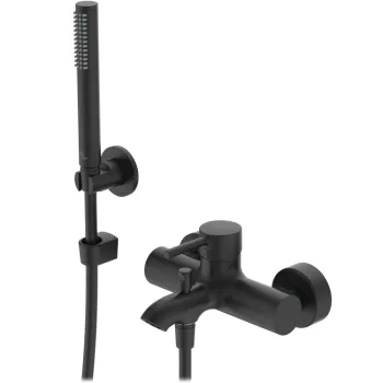Baterie cada sau dus Ideal Standard Ceraline negru mat cu set de dus imagine