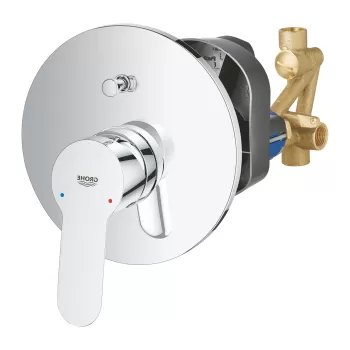 Baterie cada sau dus incastrata crom, corp incastrat inclus, Grohe BauEdge imagine