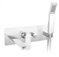 Baterie cada sau dus incastrata culoare crom cu set de dus inclus Ferro, Algeo Square imagine