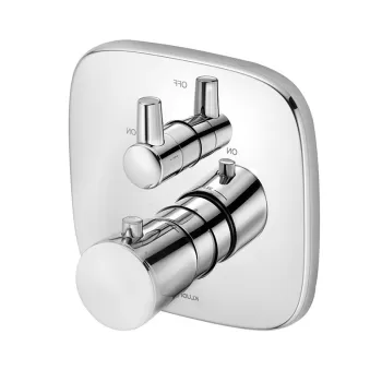 Baterie cada sau dus incastrata, termostatata, culoare crom Kludi Amba imagine