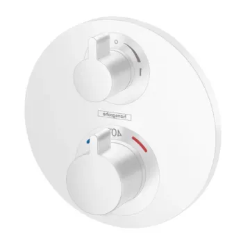Baterie cada sau dus termostatata culoare alb mat Hansgrohe, Ecostat S imagine