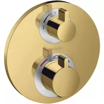 Baterie cada sau dus termostatata culoare auriu lucios Hansgrohe, Ecostat S imagine