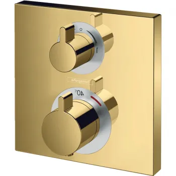 Baterie cada sau dus termostatata culoare auriu lucios Hansgrohe, Ecostat Square imagine