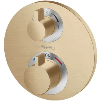 Baterie cada sau dus termostatata culoare bronz periat Hansgrohe, Ecostat S imagine